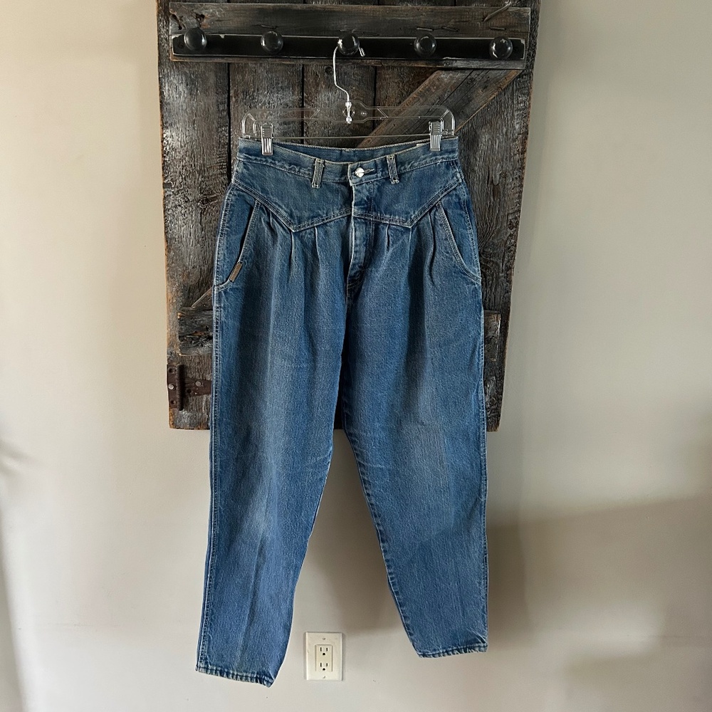 Women's Vintage Gitano Front Pleated Stone Wash Jeans